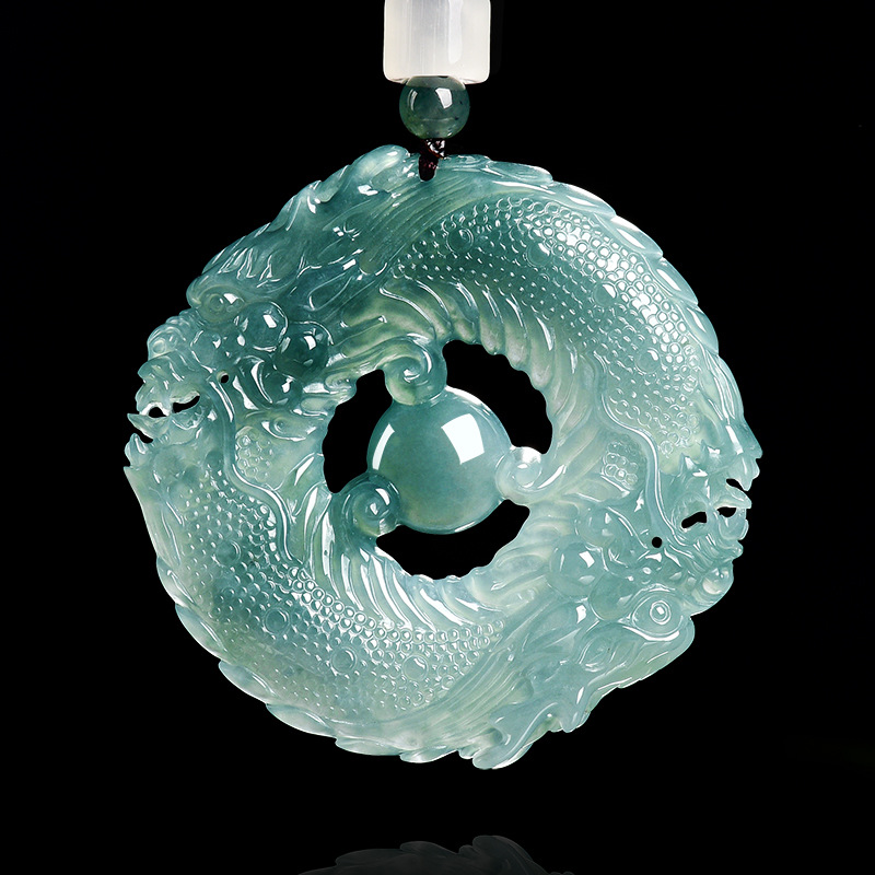 Jewelry & Watches Ltd - Collana con Pendente in Giada Blu