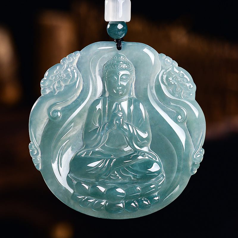 Luxury Gifts Jewelry & Watches Namfleg Mostar - Collana con Pendente Buddha in Giadeite