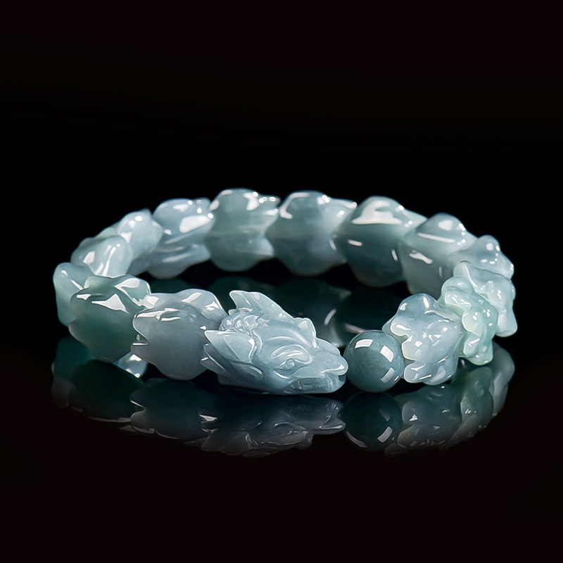 Jewelry & Watches Ltd - Bracciale Drago in Giadeite Birmana Blu,